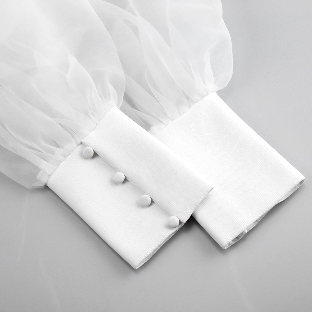 Elegante Witte Bodycon Jurk met V-Hals - Autumn Winter Collection