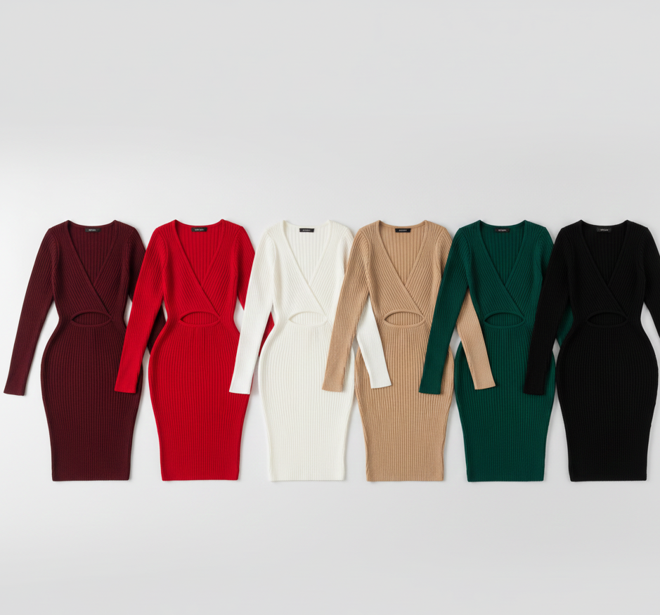 Sexy Korte Bodycon Jurk - Lange Mouwen all