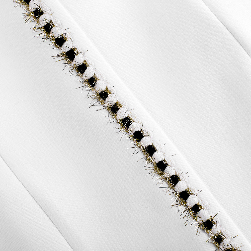 Elegante Witte Bodycon Jurk met V-Hals - Autumn Winter Collection