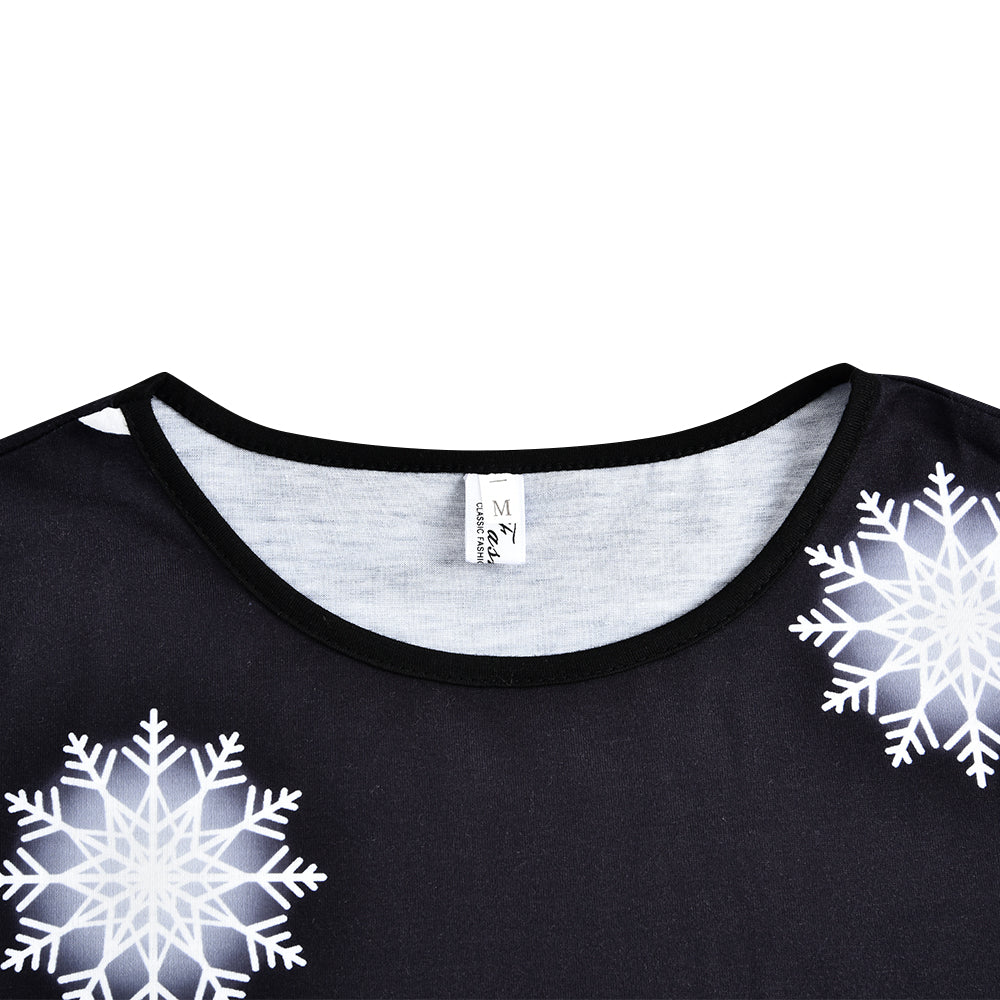 Urban Leisure Kerstjurk - Lange Mouw A-Lijn Print Jurk