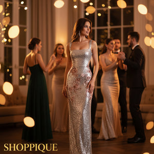 Pailletten Sling Jurk - Elegante Backless Cocktailjurk