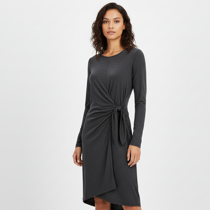 A-LIJN JURK MET LANGE MOUWEN donker grijs