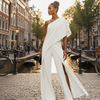 Elegante One-Shoulder Maxi Jurk - Europese Stijl