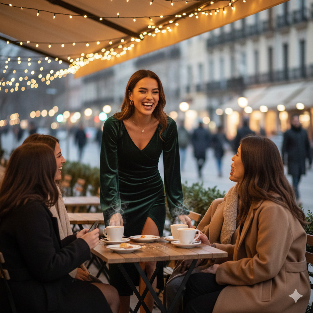 Elegante Groene Fluwelen Wrap Jurk - V-hals met Split