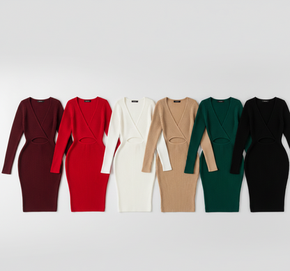 Sexy Korte Bodycon Jurk - Lange Mouwen all