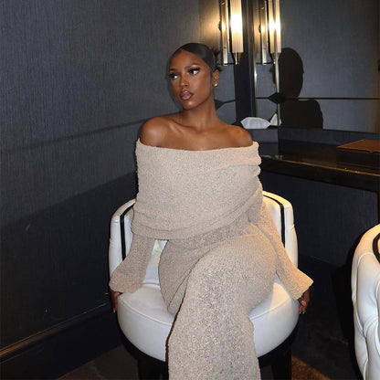 Luxe One-Shoulder Gebreide Maxi Jurk - Beach Resort & Avond