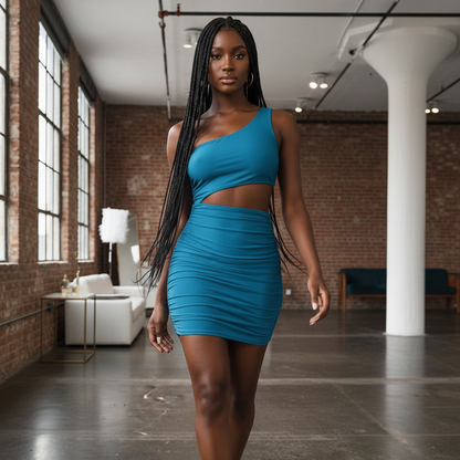 Blauw dress New York - Zwart model