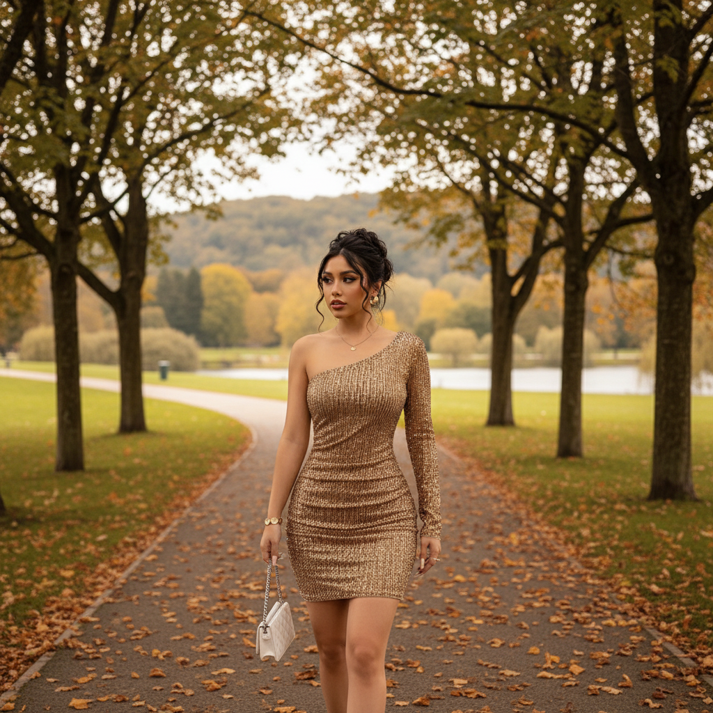 Crossbody jurk - park wandeling