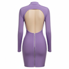 Sexy Backless Bandage Jurk - Hollow-Out Mini Jurk met Lange Mouwen