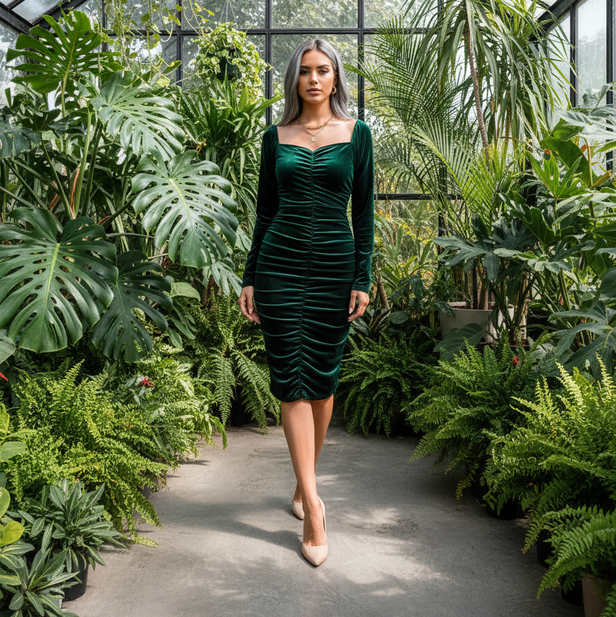 Groene jurk - Greenhouse