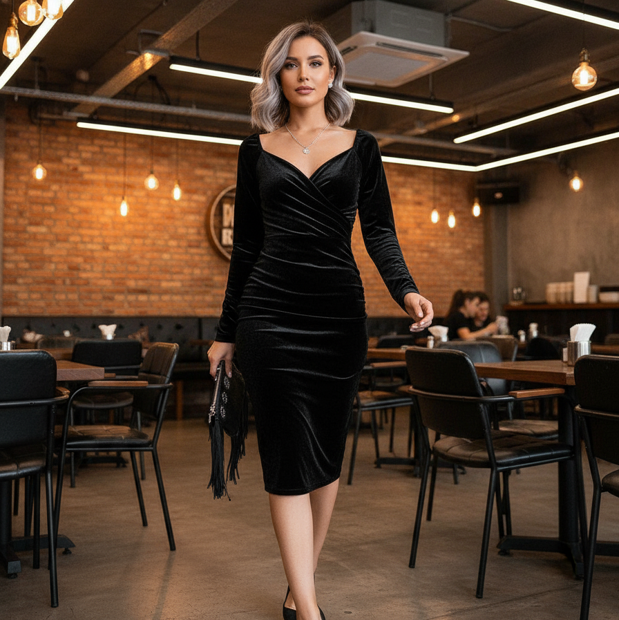 Zwarte jurk - Urban Cafe