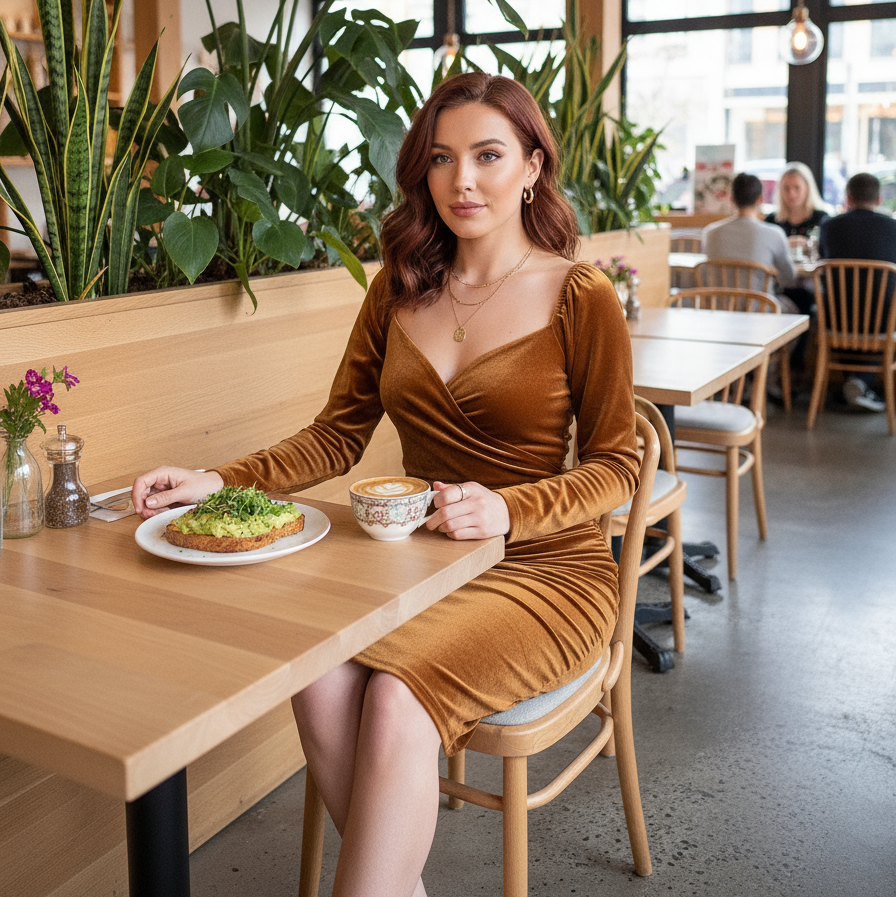 Caramel jurk - Brunch Restaurant