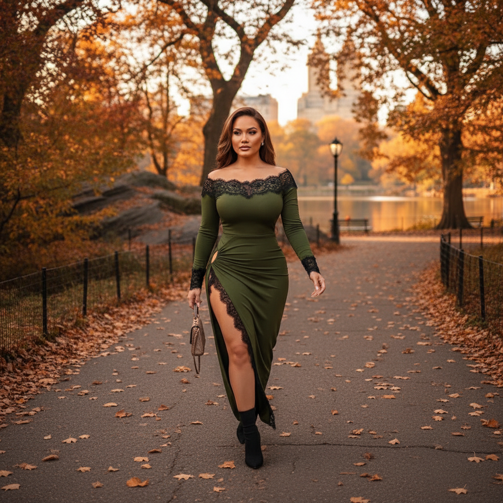 Groene jurk - New York Central Park