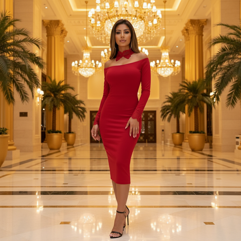 Rode jurk - Dubai
