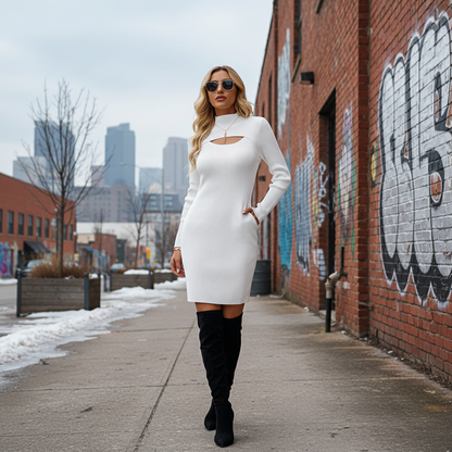 Knitwear jurk - city street