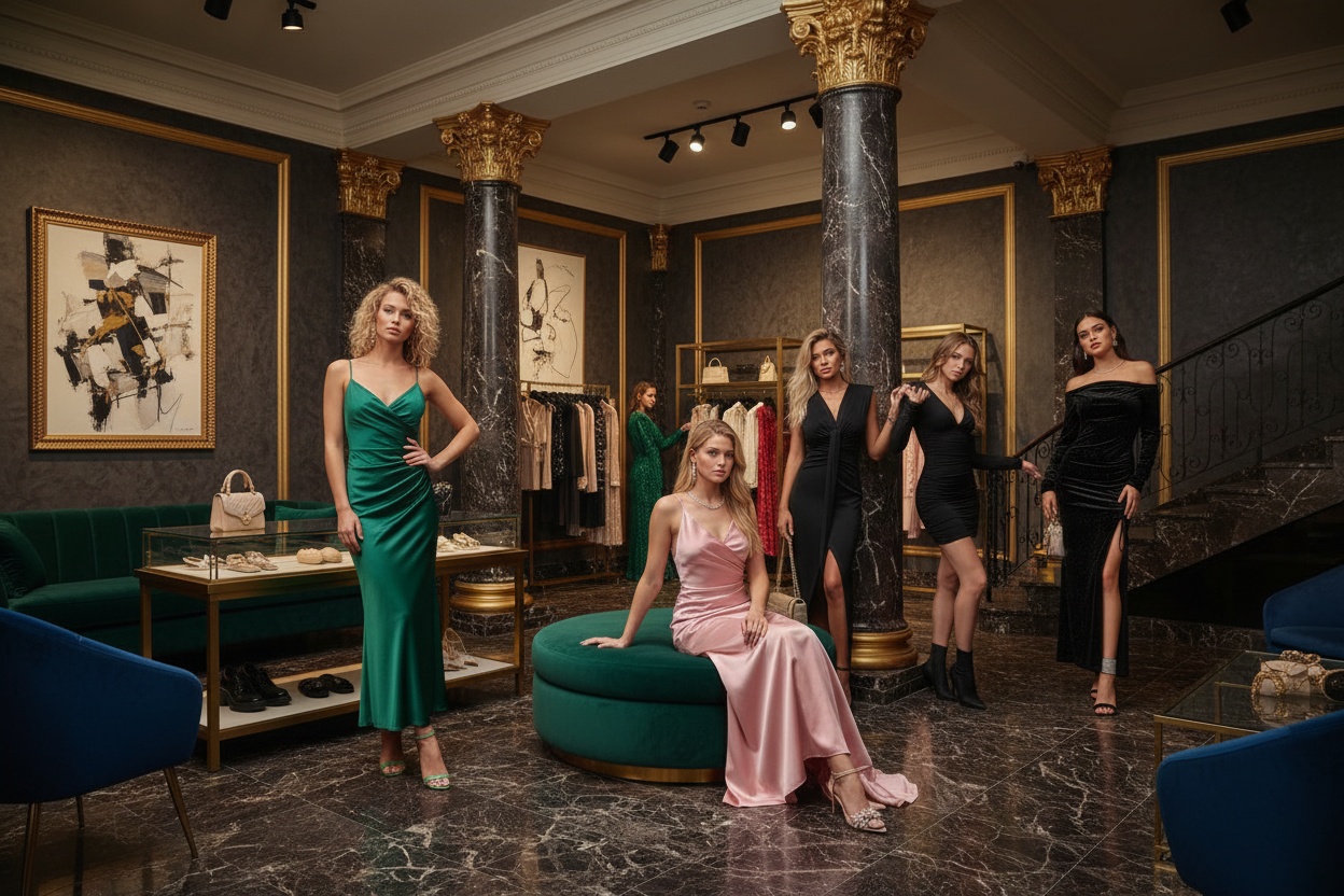 Nieuwe Collectie Banner - Modellen in Verschillende Poses