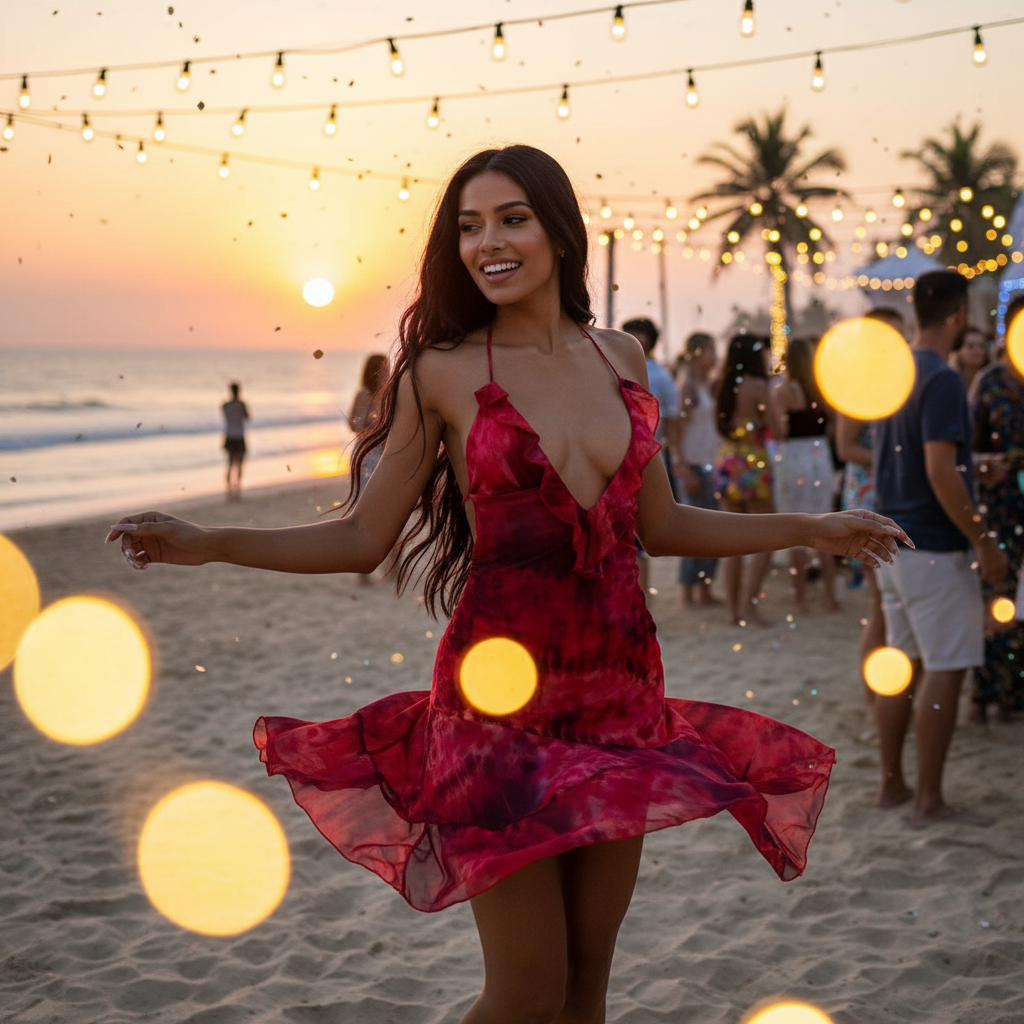 Printed jurk - beach party