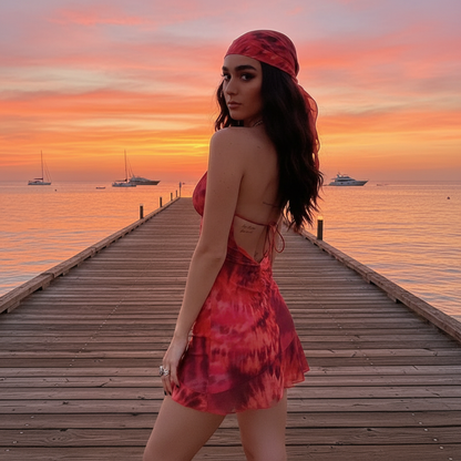 Printed jurk - strand pier