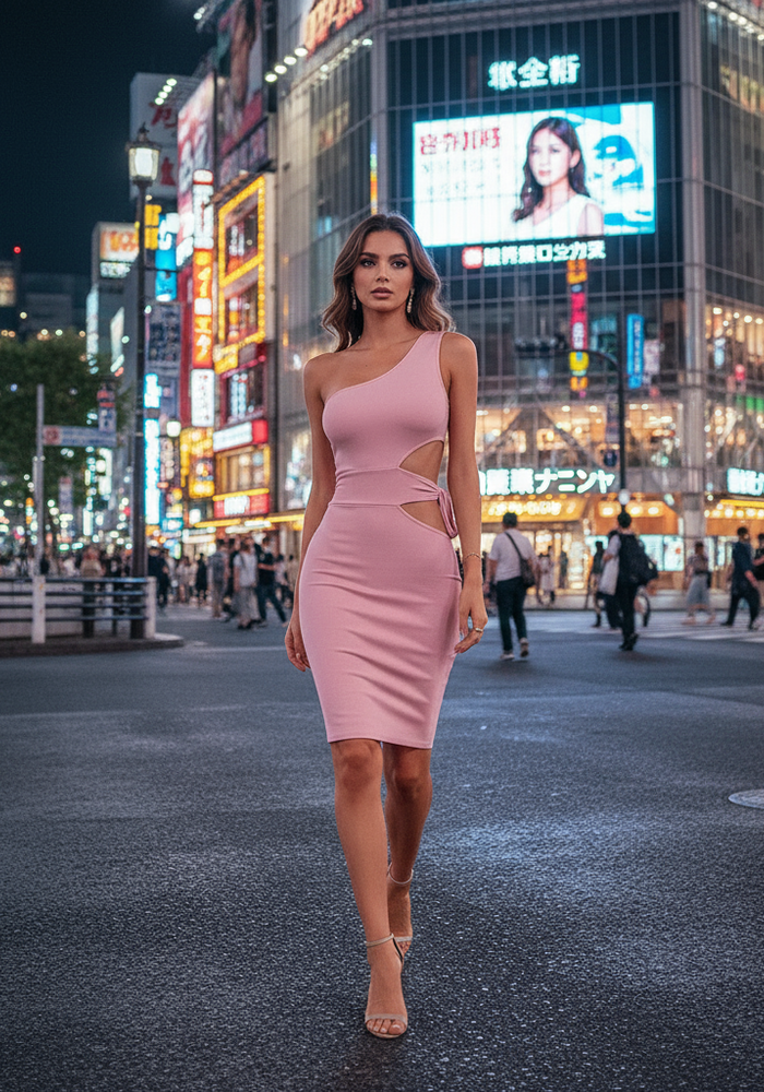 Elegante Asymmetrische Bandage Jurk - Sexy Bodycon met Bandjes