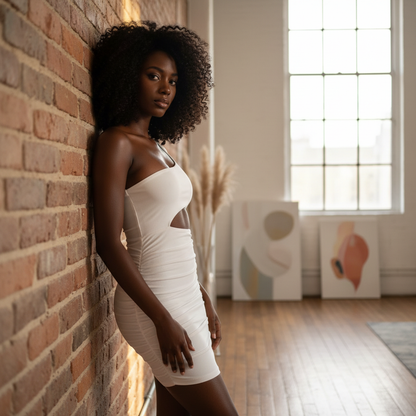 Wit dress Parijs - Zwart model