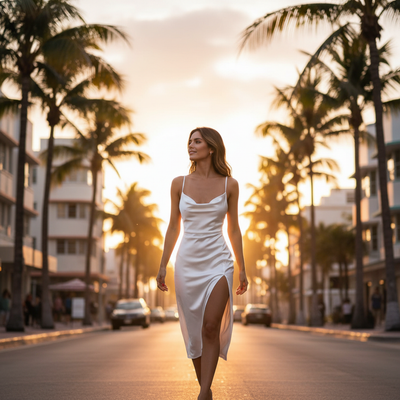 Elegante Suspender Split Jurk - Sling Style Midi Dress